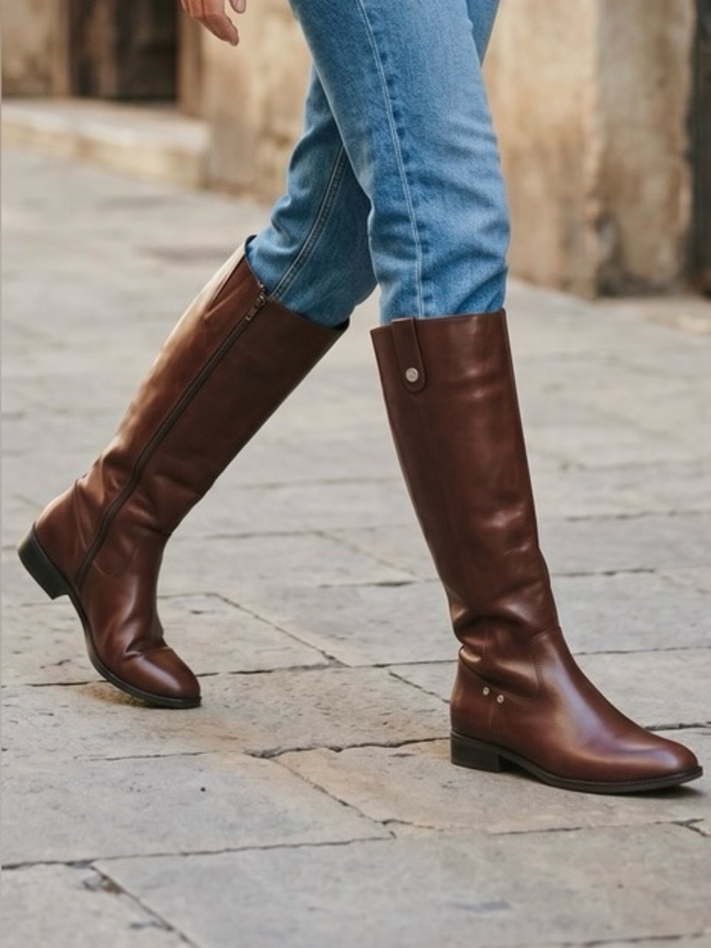 Lauren Ralph Lauren Masika Brown Leather Knee High Riding Boots Size 6B